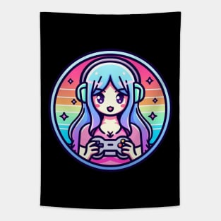 Gamer Girl Muliplayer Tapestry