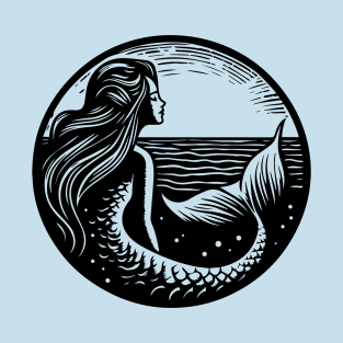 Woodcut Mermaid T-Shirt