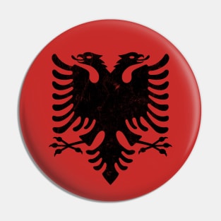 Albania // Faded Vintage Style Eagle Flag Design Pin