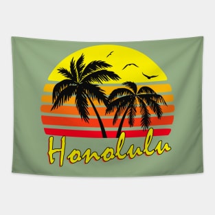 Honolulu Retro Sunset Tapestry