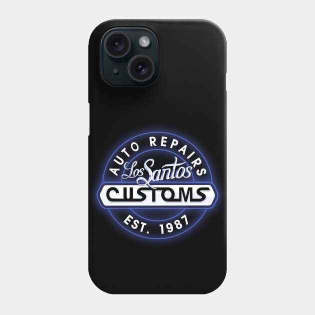 Los Santos Customs Neon Phone Case by Power Up Prints