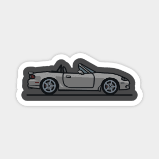 Grey Mazdaspeed miata top-down Magnet