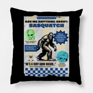 Cryptid Gossip Magazine: Sasquatch Edition Pillow