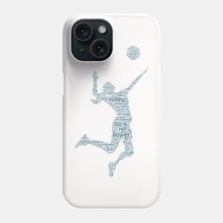Volley Ball Player Silhouette Shape Text Word Cloud Phone Case