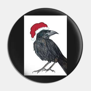 Christmas Crow Pin