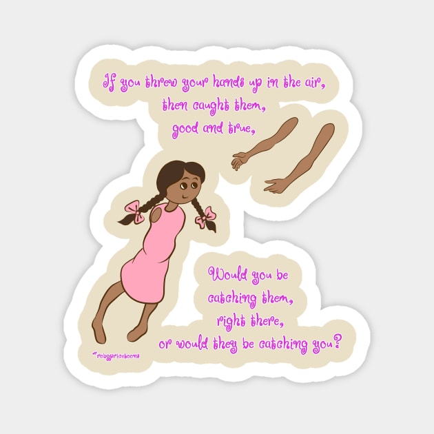 Throw your hands up - darker complexion, pink dress Magnet by robgprice