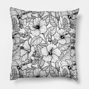 Red hibiscus flowers Pillow