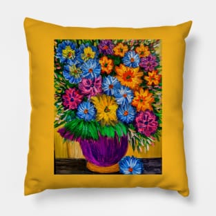 Fun and colorful abstract flowers Pillow