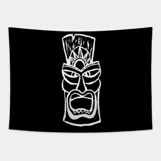 Bad JuJu Creative Arts Tiki Man White Tapestry