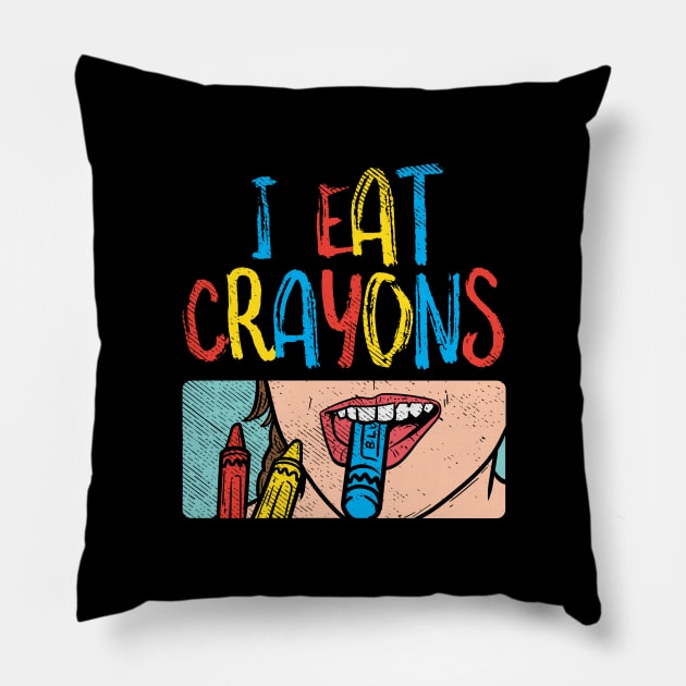 I Eat Crayons Pillow by maxdax