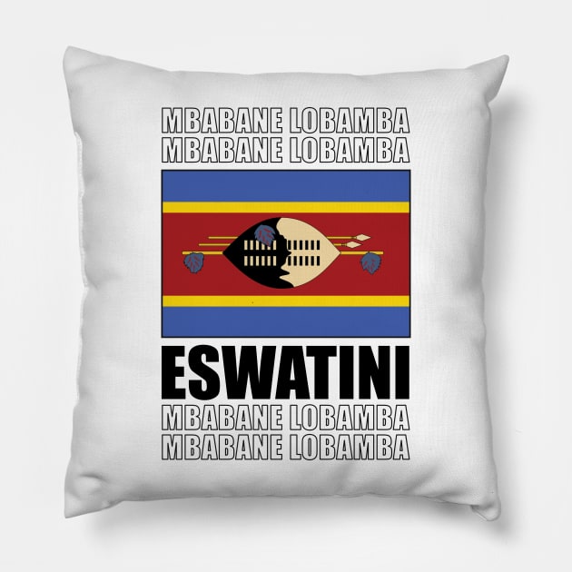 Flag of Eswatini Pillow by KewaleeTee