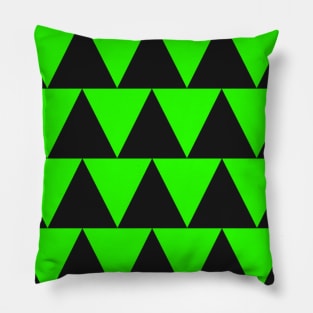 Lime Green and Black Zig Zag Design Pillow