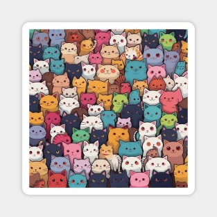 Furry Cuteness: 101 Kawaii Cats in Pastel Paradise Magnet