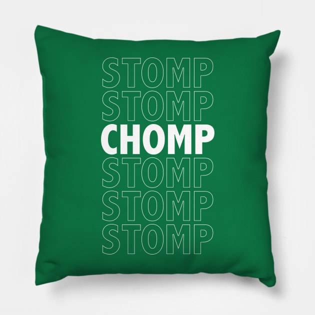 Stomp Stomp Chomp - Dinosaurs Walk Amongst Us Pillow by Shirt for Brains