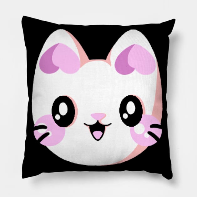 WhiteCat Pillow by SmolBunny