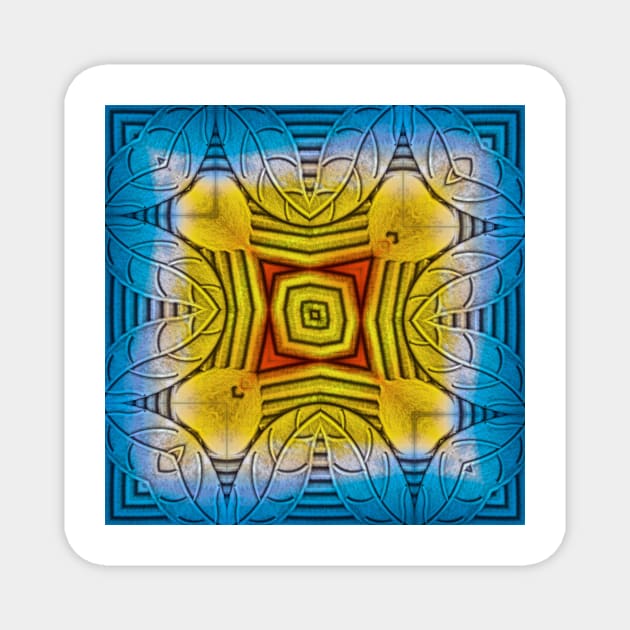 creative inspired by nature rainbow coloured square composition design Magnet by mister-john