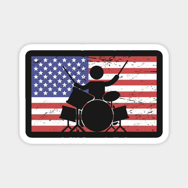 United States Flag & Drummer Magnet by MeatMan