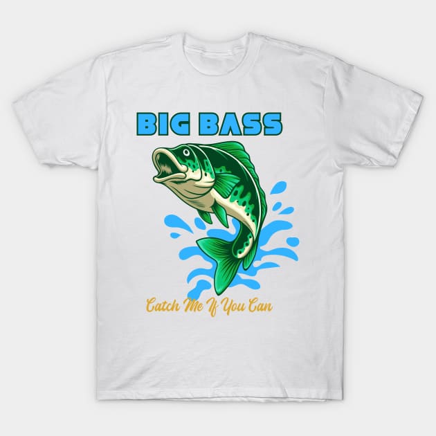 Bass Life Fishing T-Shirt in Black & Green M, L, XL, 2XL, 3XL