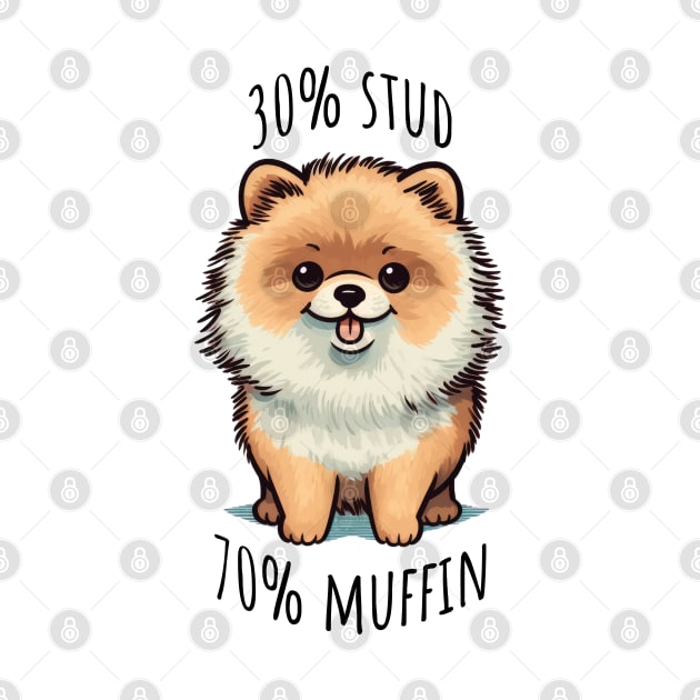 30% Stud 70% Muffin cute funny dog design by Luxinda