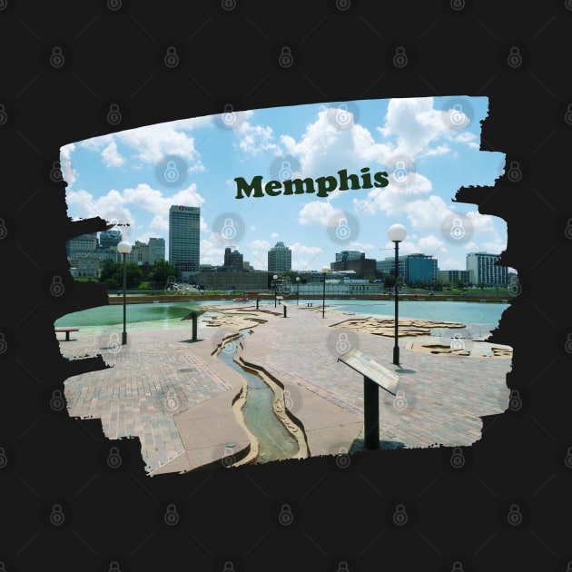 Memphis Tennessee skyline blue clouded sky USA city break by BoogieCreates