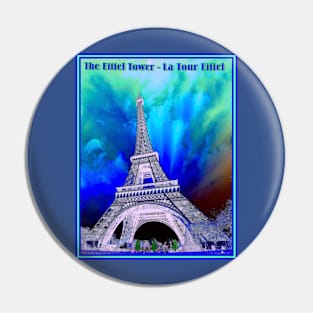 The Eiffel Tower Abstract Psychedelic Colorful Print Pin