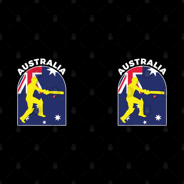 Australia Cricket Batsman Australia Flag by DPattonPD