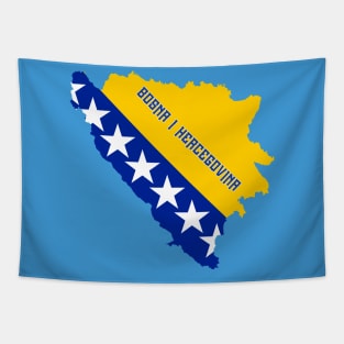 Bosnia & Herzegovina flag and map Tapestry