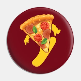 Pizza Snowboarder Pin