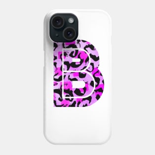 Abstract Letter B Watercolour Leopard Print Alphabet Phone Case