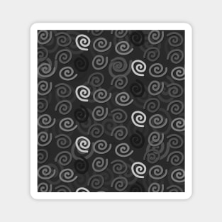 Grey shade spiral pattern design Magnet