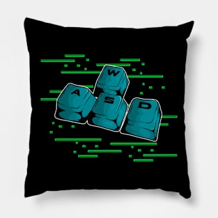 Vintage Video Games PC Gamer WASD Keyboard Computer Gaming Pillow