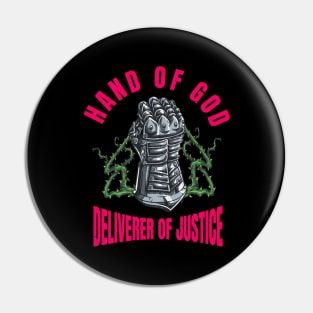 God's Hand Deliverer of Justice Christian Bible Pin