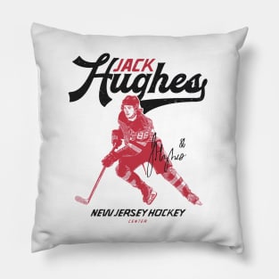 Jack Hughes New Jersey Vintage Pillow