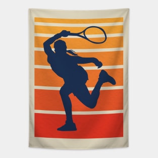 Retro Tennis Silhouette Tapestry