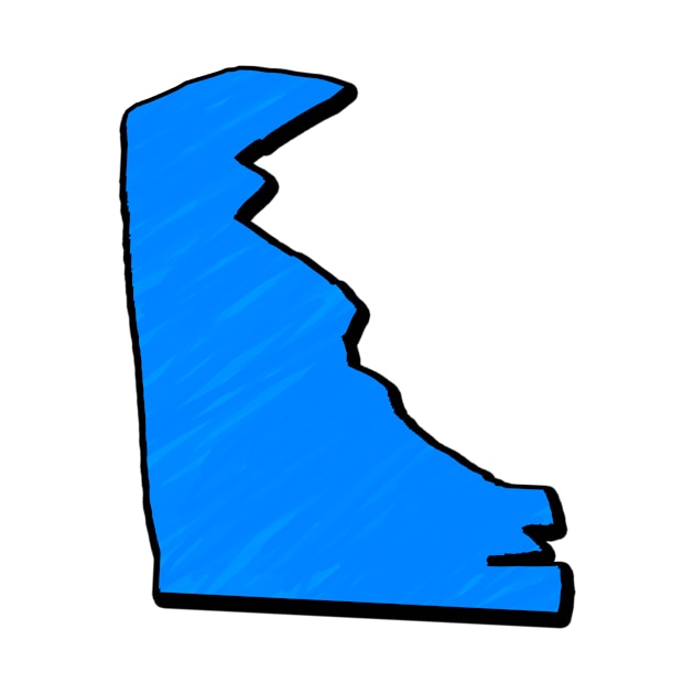 Bright Blue Delaware Outline by Mookle