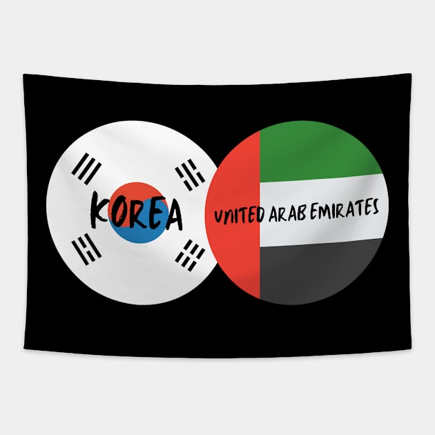 Korean Emirati - Korea, United Arab Emirates Tapestry by The Korean Rage