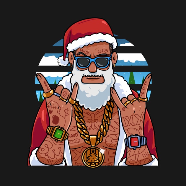 Black Santa Claus Gangster Hip Hop Christmas by Noseking