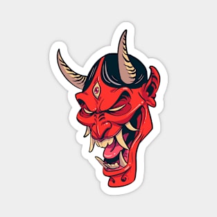 Hannya oni mask cartoon Magnet