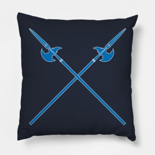 Crossed Halberds (Blue) Pillow