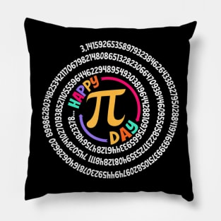 Happy Pi Day 3.14 Mathematic Math Teacher Spiral Pi Day Pillow