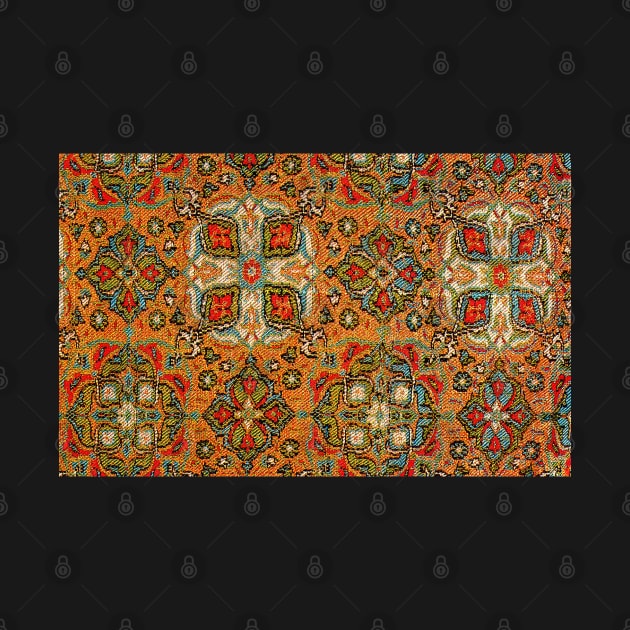 Vibrant orange Persian silk brocade by SHappe