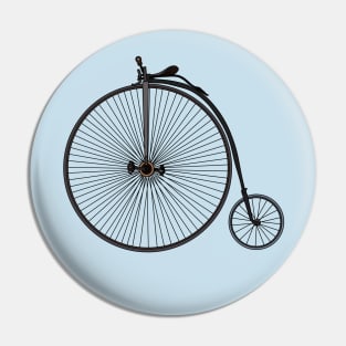 High wheel bicycle cartoon illustration Pin