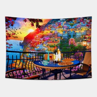 Balcony To Positano Tapestry