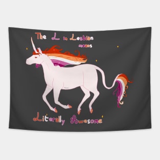 Literally Awesome Lesbian Unicorn Tapestry