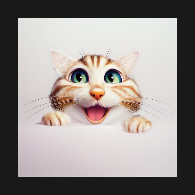 Smiling Cute Tabby Kitten by Geminiartstudio