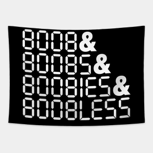 BOOBLESS Calculator Upside-down Words Tapestry