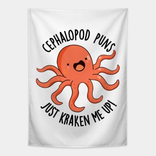 Cephalopod Puns Just Kraken Me Up Funny Animal Puns Tapestry