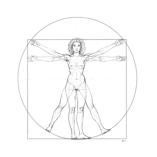 Vitruvian Woman - Sketch by ITEMLAB