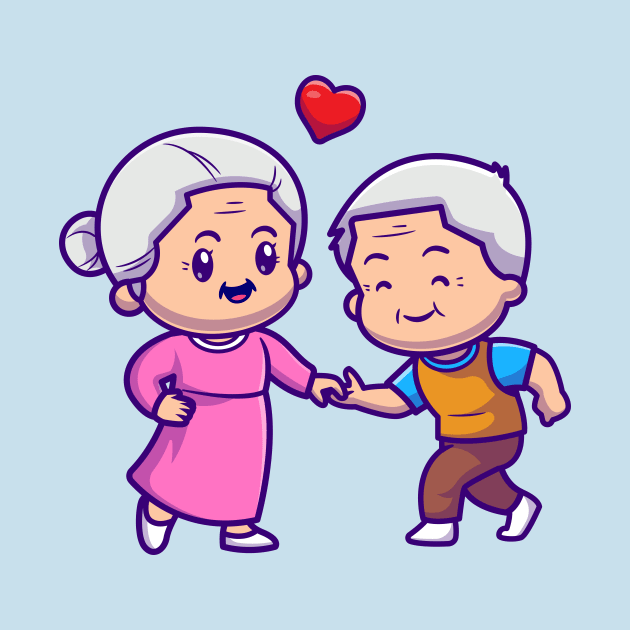 Cute Grandparents Couple Dancing Cartoon by Catalyst Labs