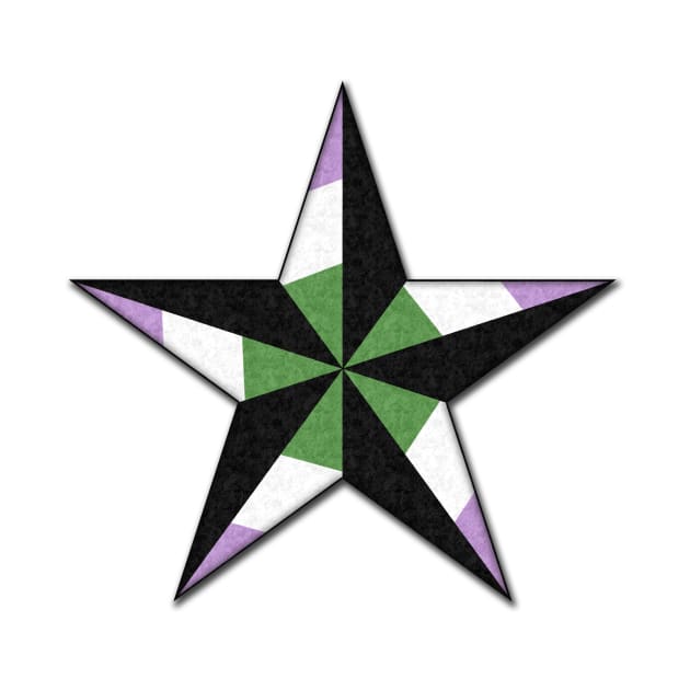 Genderqueer Pride Flag Colored Nautical Star by LiveLoudGraphics